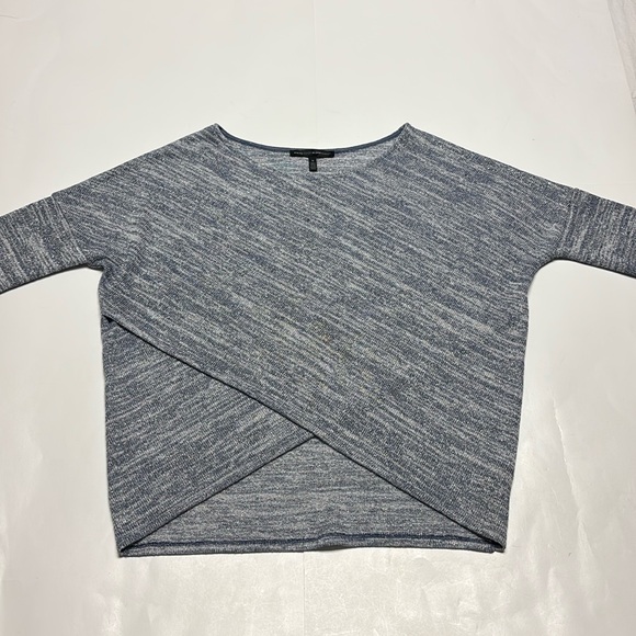 WHBM Blue Silver Metallic Shimmer Crossover Sweater M - Picture 1 of 6